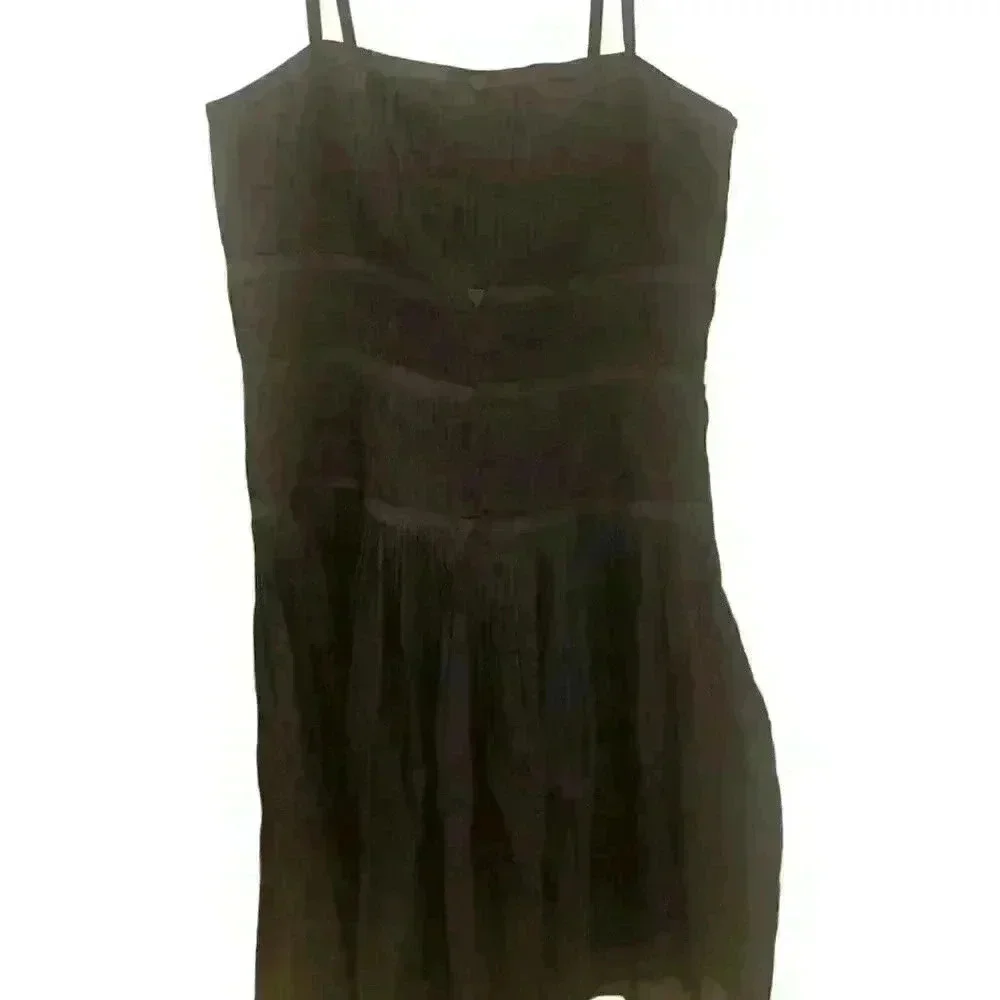 White House Black Market NWT Black Pleated Tiered Party Dress size 6